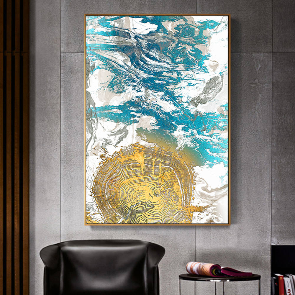 Golden Hues Meet Azure Canvas