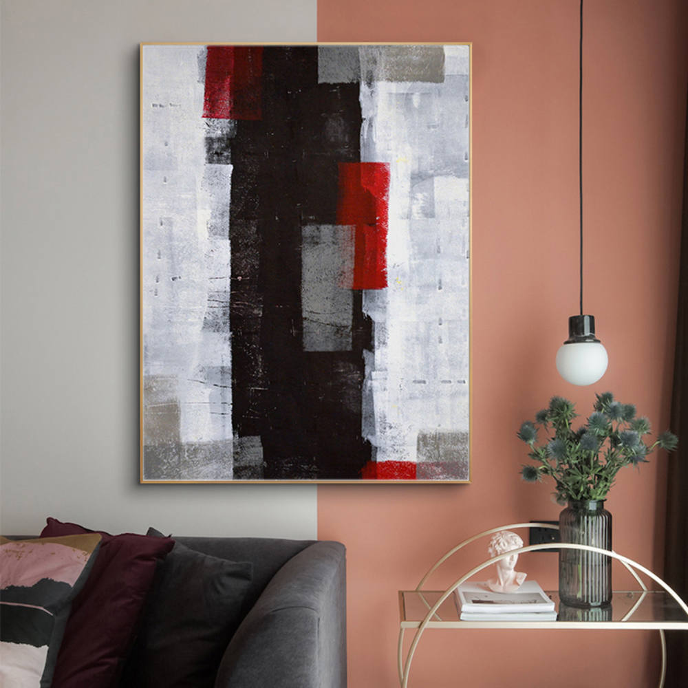 Whispers in Red, Embraced by Darkness Abstract Painting