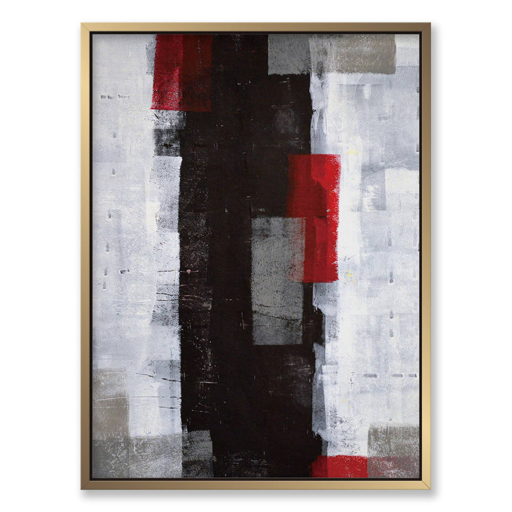 Whispers in Red, Embraced by Darkness Abstract Painting