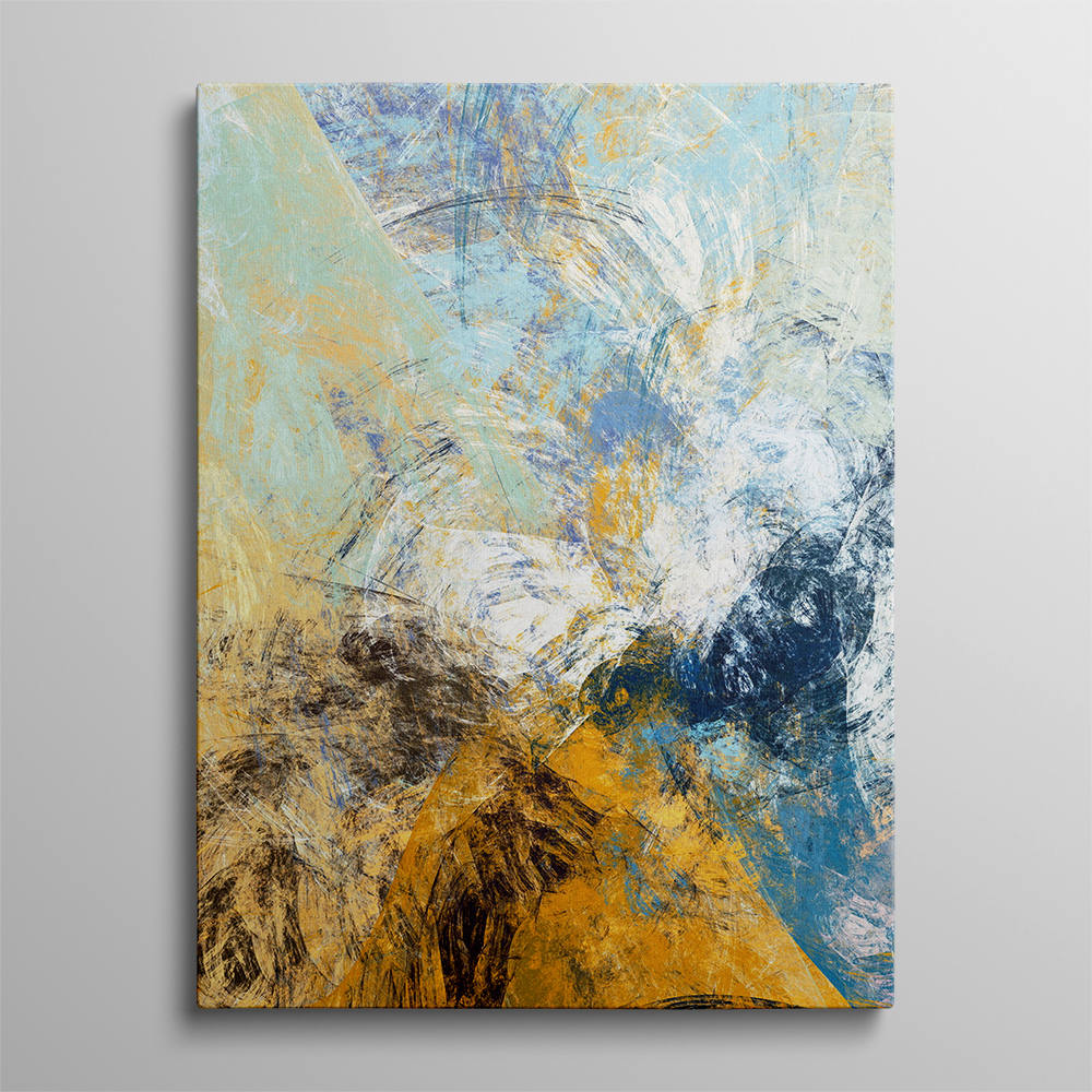 Golden Shores on Blue Depths Canvas
