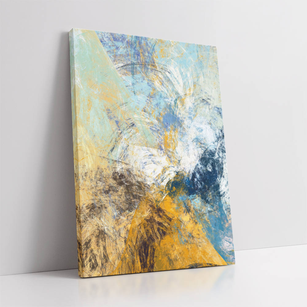 Golden Shores on Blue Depths Canvas