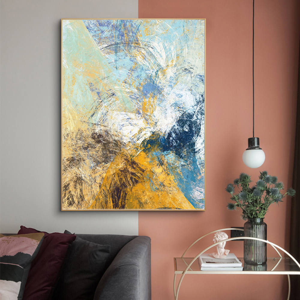 Golden Shores on Blue Depths Canvas