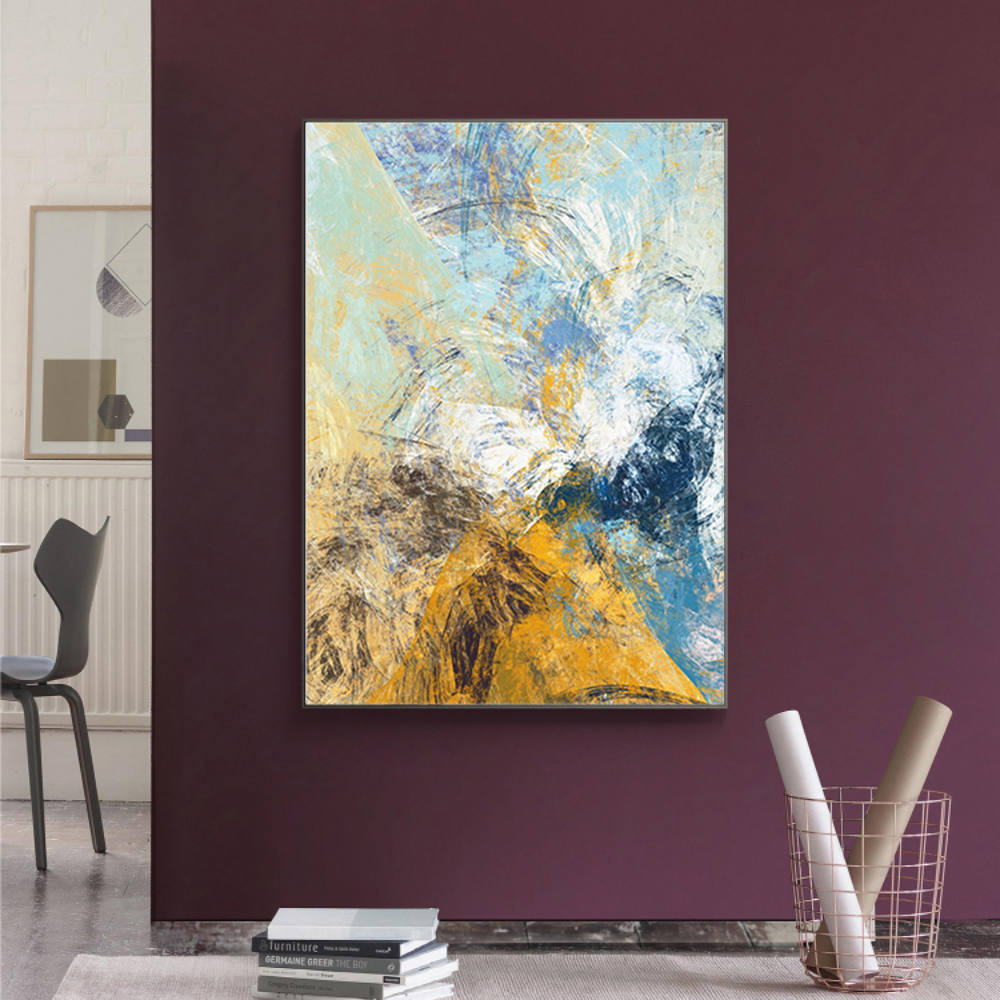 Golden Shores on Blue Depths Canvas