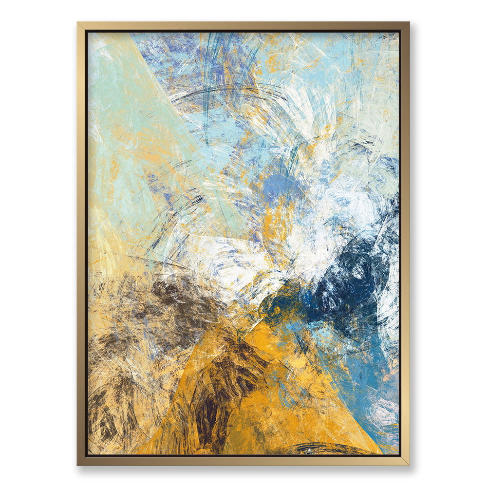 Golden Shores on Blue Depths Canvas