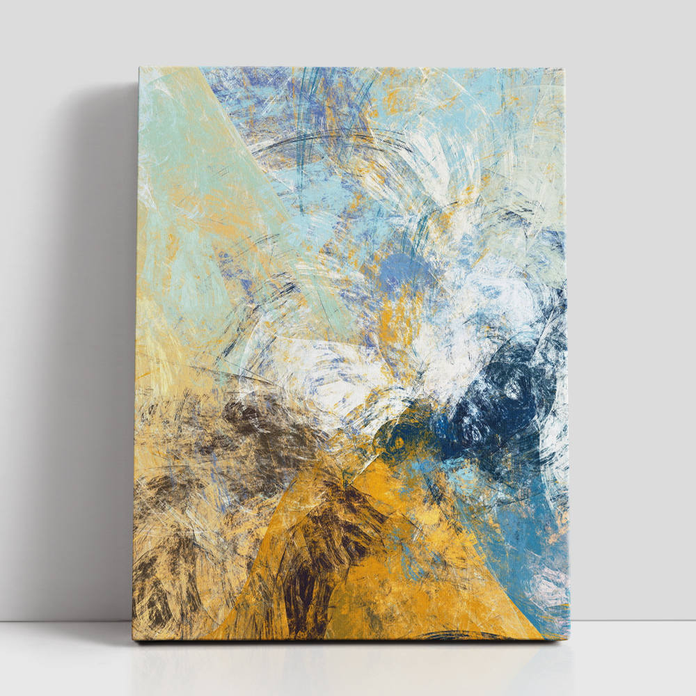 Golden Shores on Blue Depths Canvas