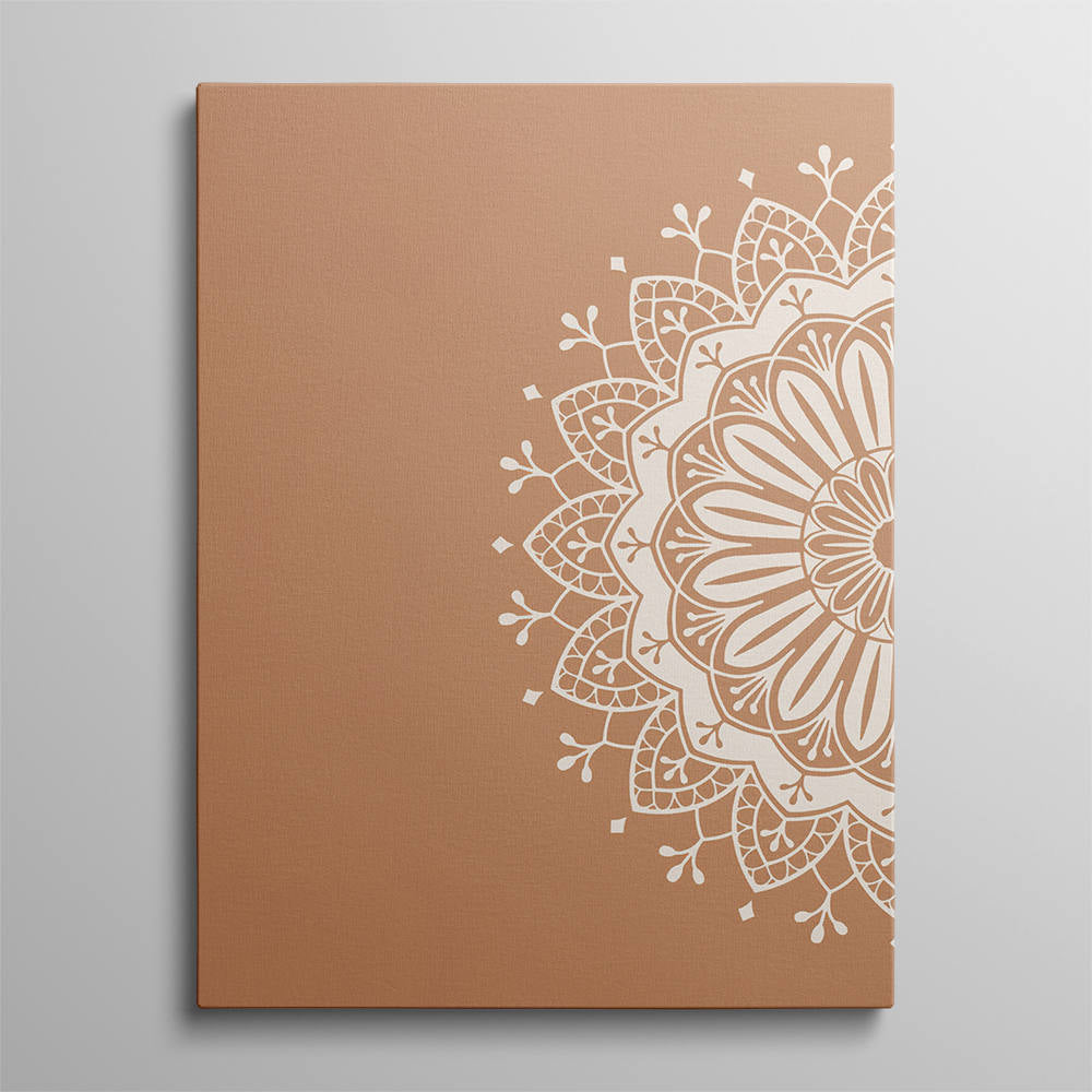 Mandala Echoes in Subtle Beige Canvas
