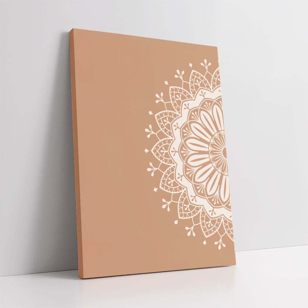 Mandala Echoes in Subtle Beige Canvas
