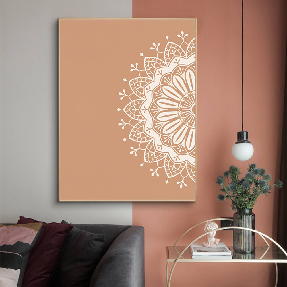 Mandala Echoes in Subtle Beige Canvas