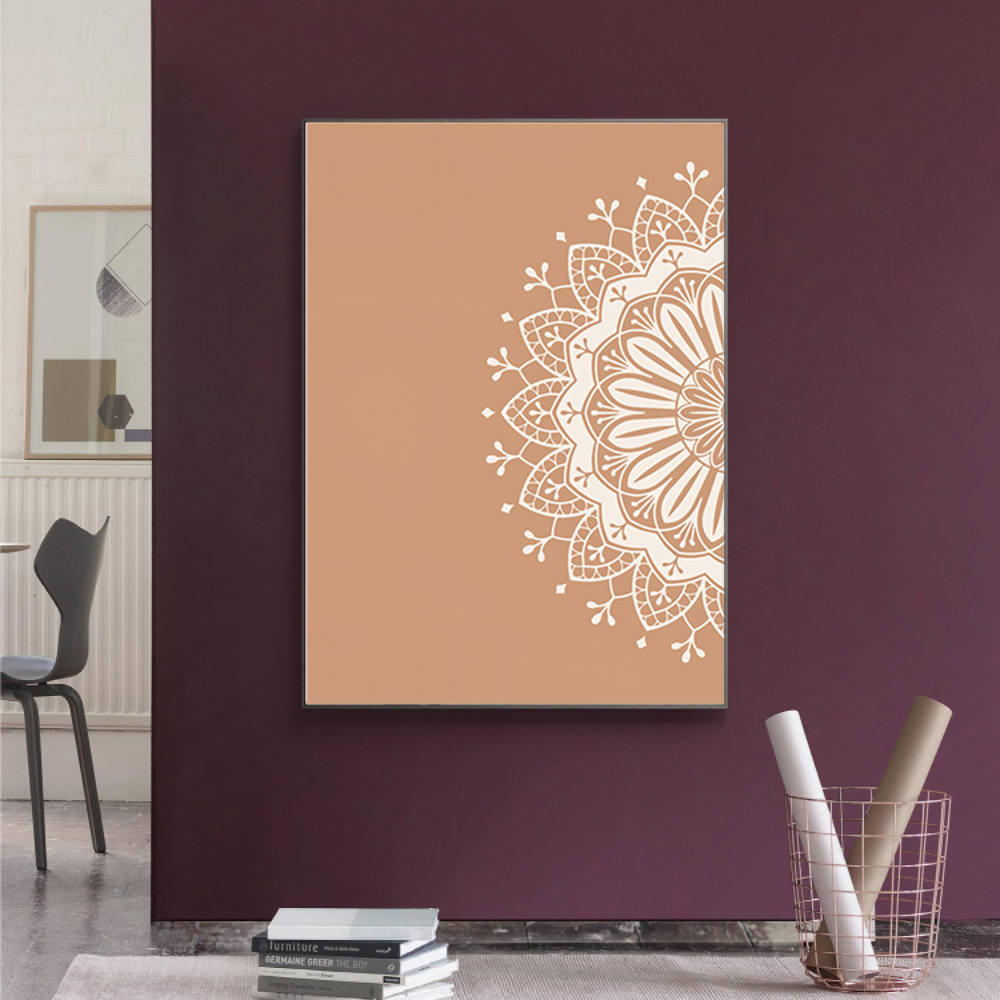 Mandala Echoes in Subtle Beige Canvas