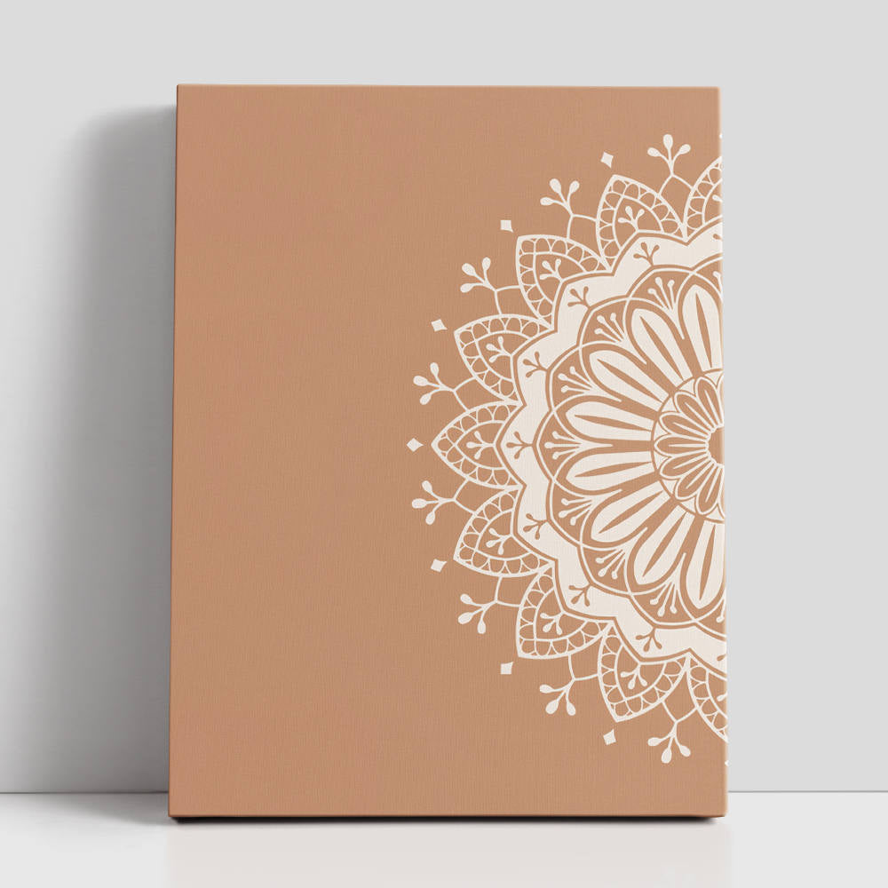 Mandala Echoes in Subtle Beige Canvas