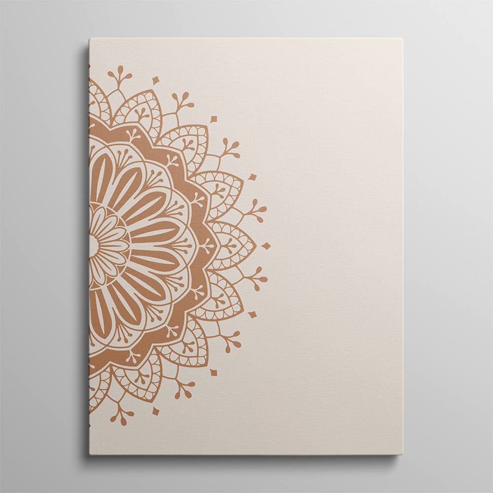 Half Mandala in Beige Harmony Canvas