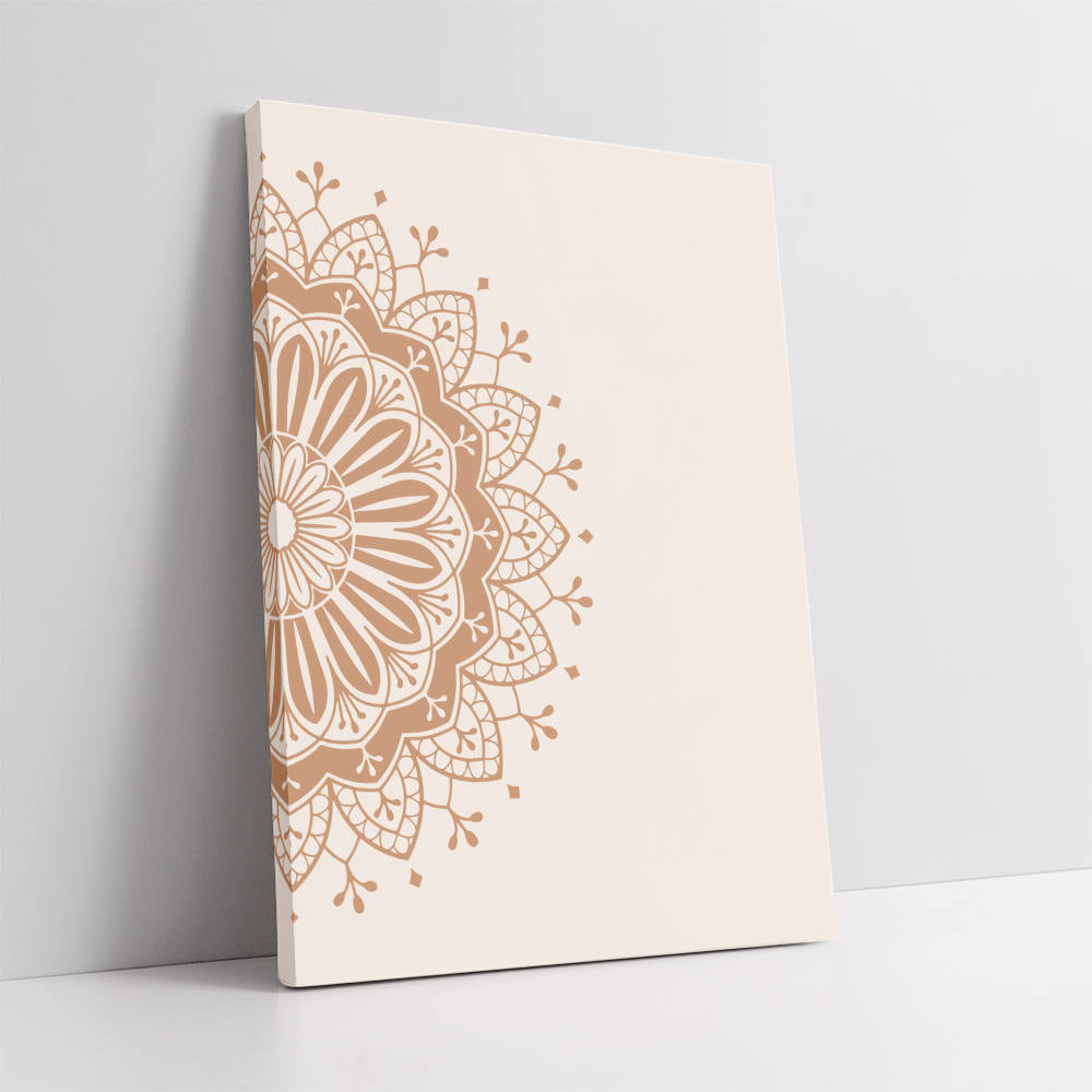 Half Mandala in Beige Harmony Canvas