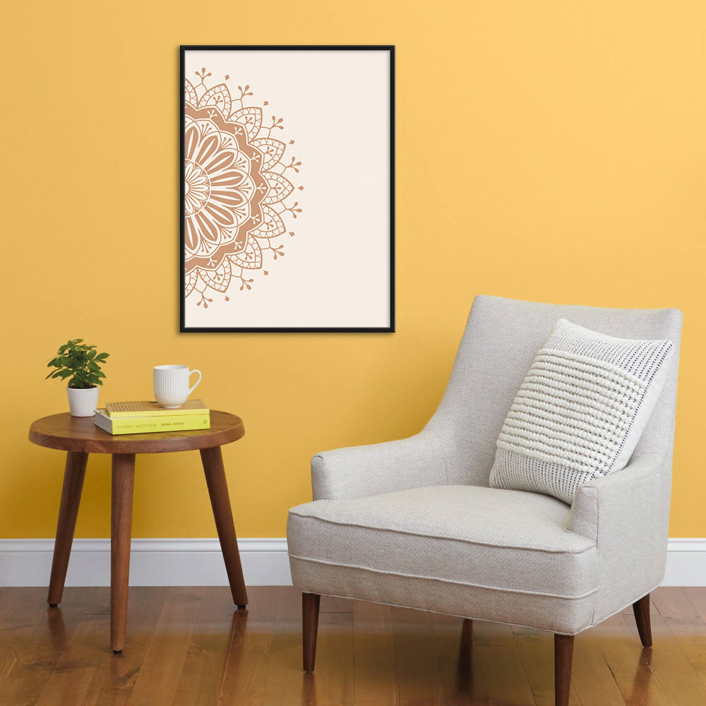 Half Mandala in Beige Harmony Canvas