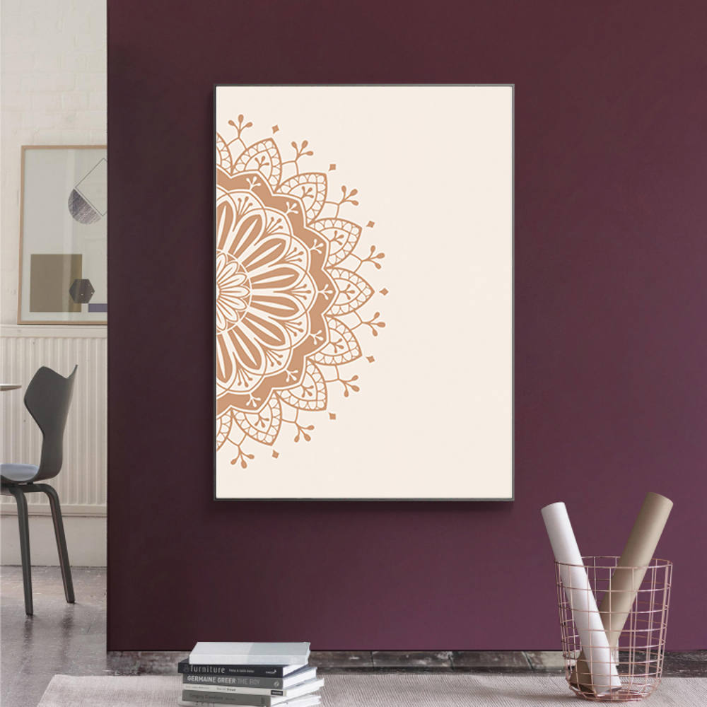 Half Mandala in Beige Harmony Canvas