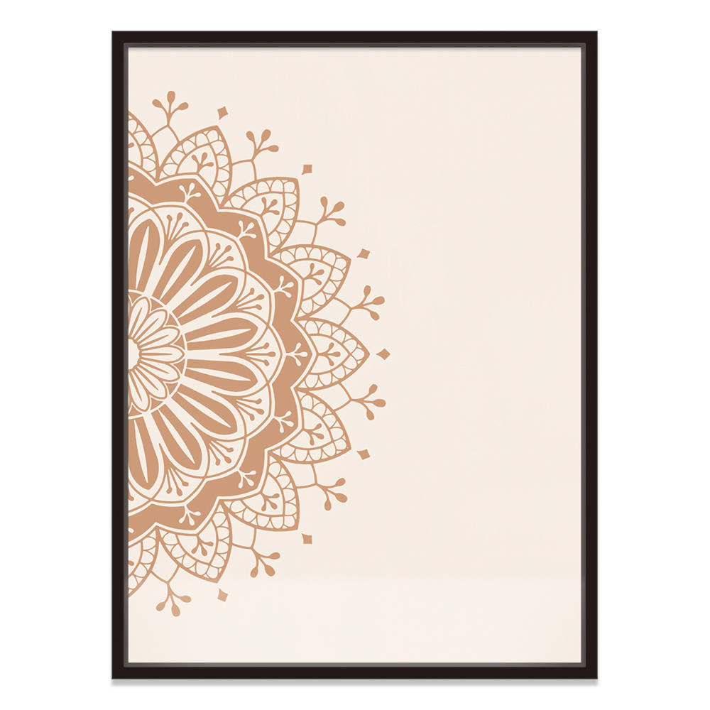 Half Mandala in Beige Harmony Canvas