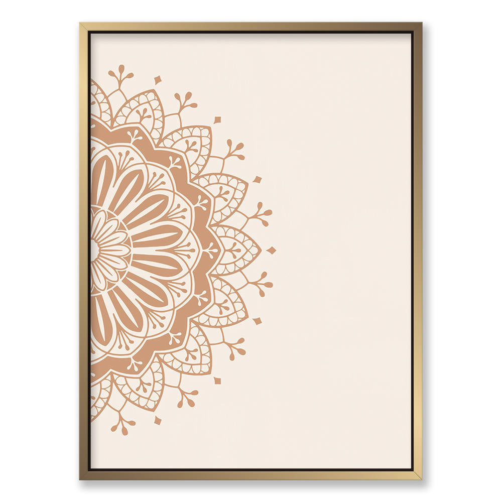 Half Mandala in Beige Harmony Canvas
