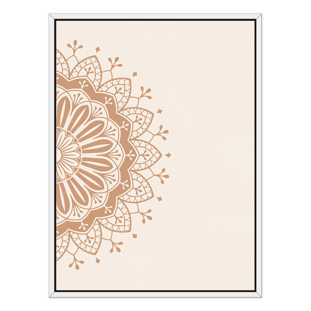 Half Mandala in Beige Harmony Canvas