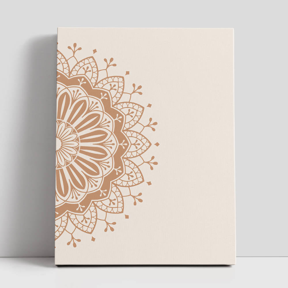Half Mandala in Beige Harmony Canvas