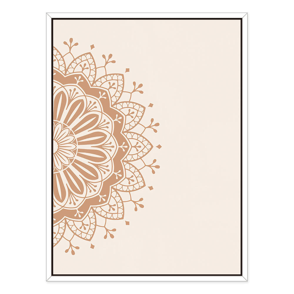Half Mandala in Beige Harmony Canvas