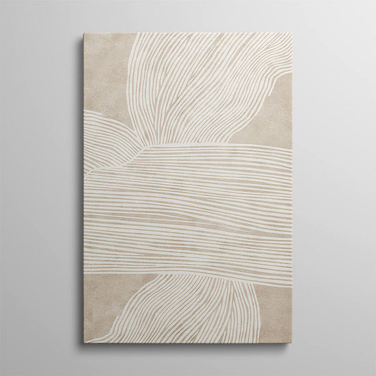 Beige Serenity in Linear Harmony Canvas
