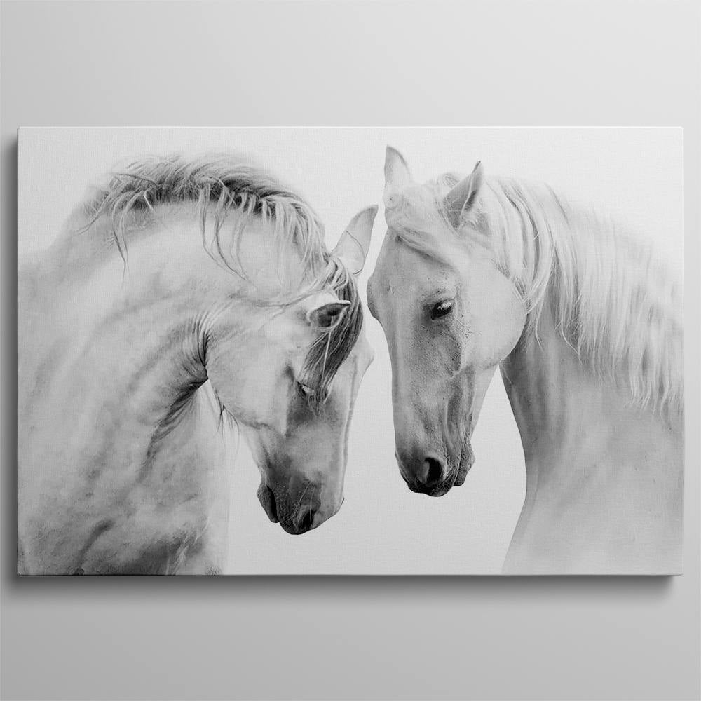 Two White Horses: Home Decor Painting