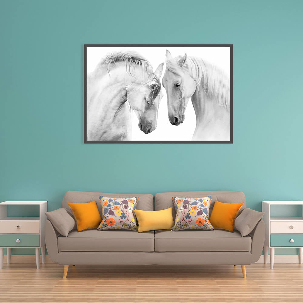 Two White Horses: Home Decor Painting