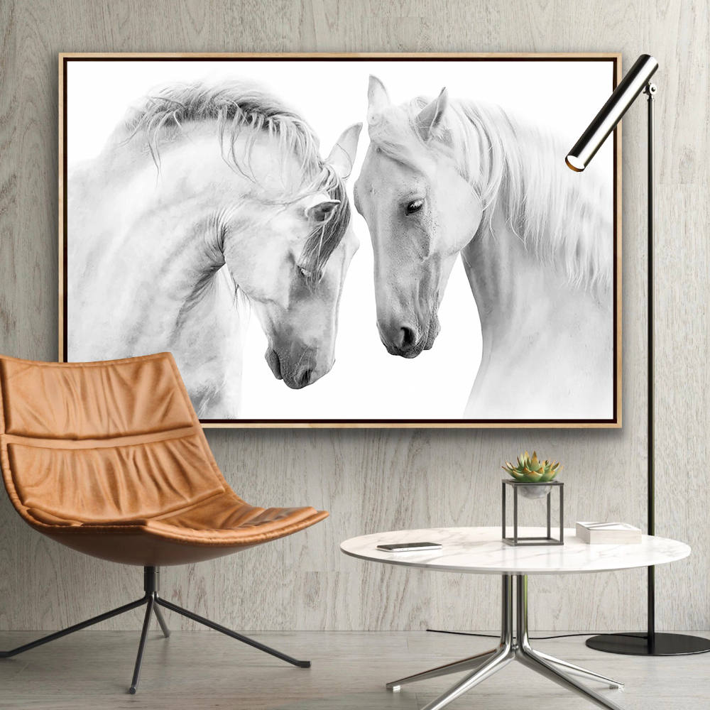 Two White Horses: Home Decor Painting