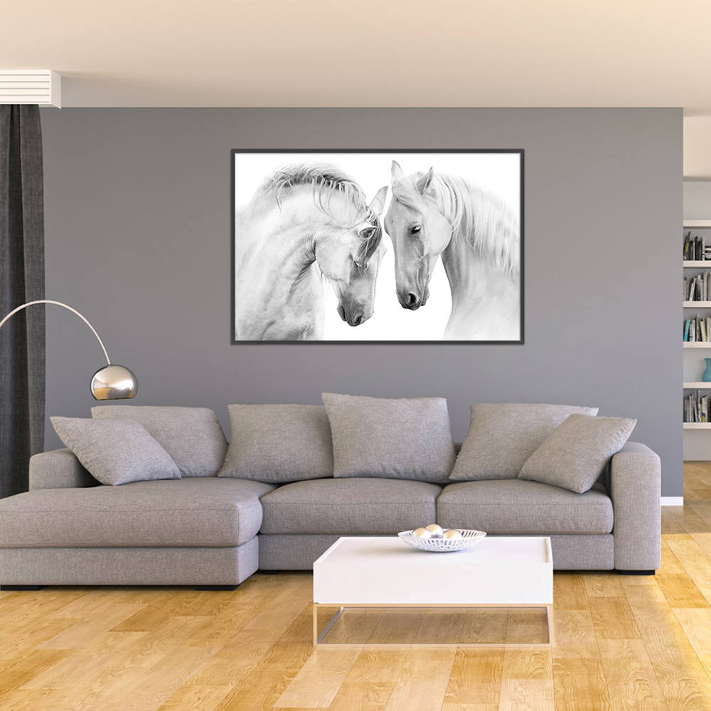 Two White Horses: Home Decor Painting