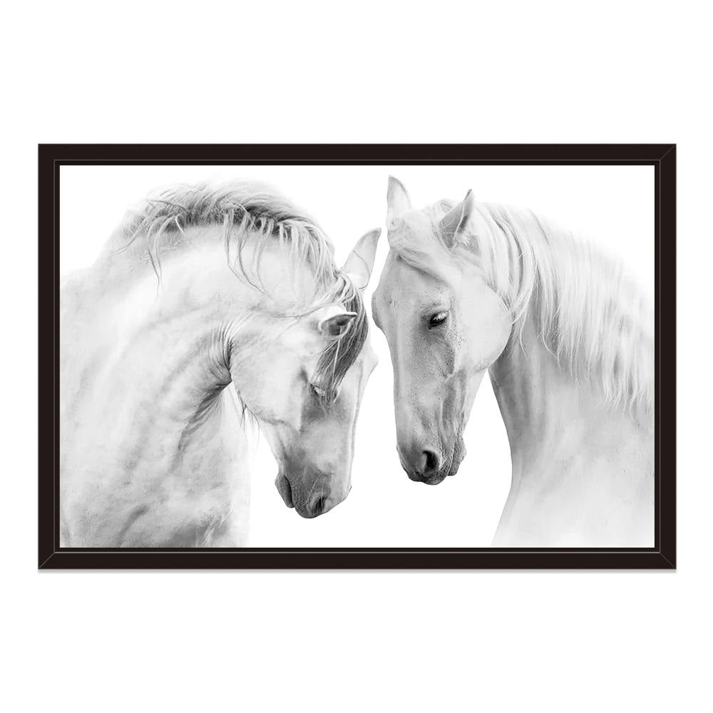 Two White Horses: Home Decor Painting