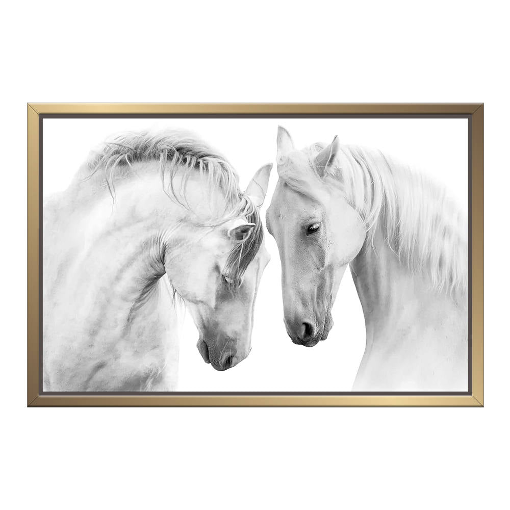 Two White Horses: Home Decor Painting