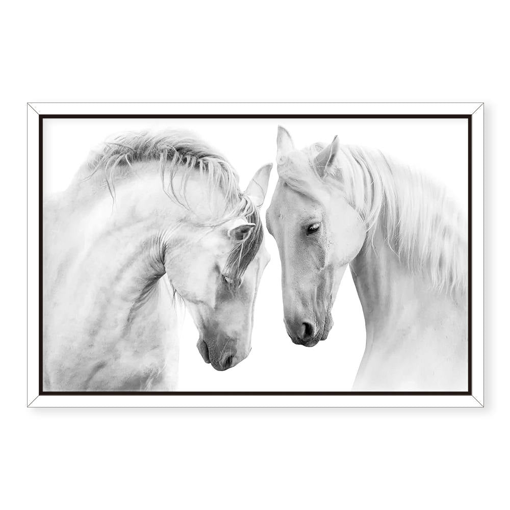Two White Horses: Home Decor Painting