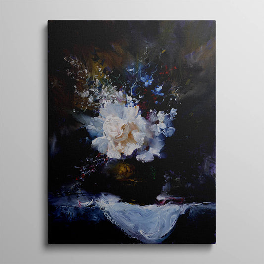 Vintage Floral Still Life: Home Decor Oil Painting