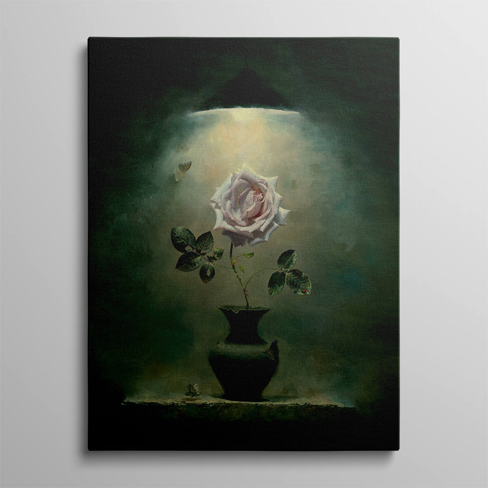 Antique Flowers in Vase: Home Decor Oil Painting