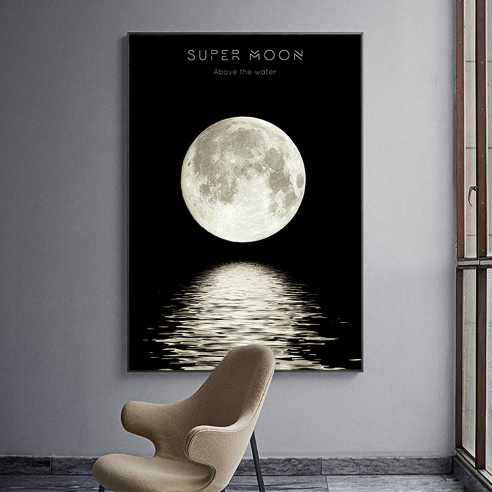 Midnight Eclipse: Aquatic Glow Canvas