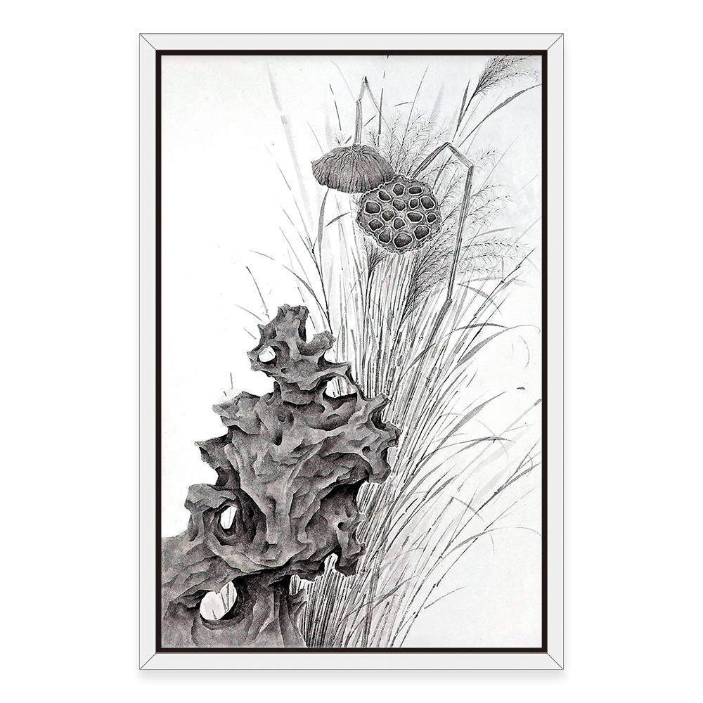 Lotus Essence: Grayscale Beauty Canvas