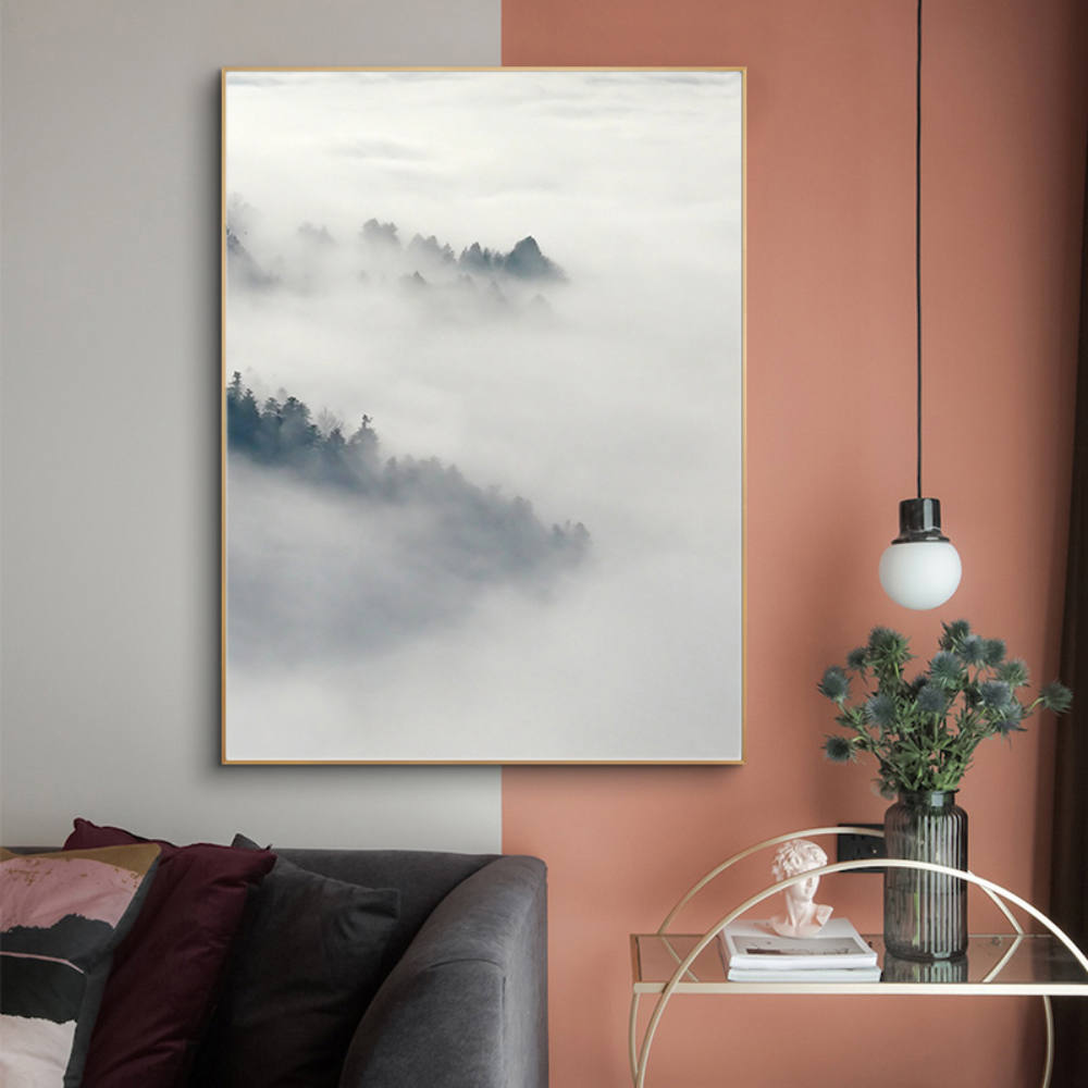 Black and White Smokey Mountain Canvas