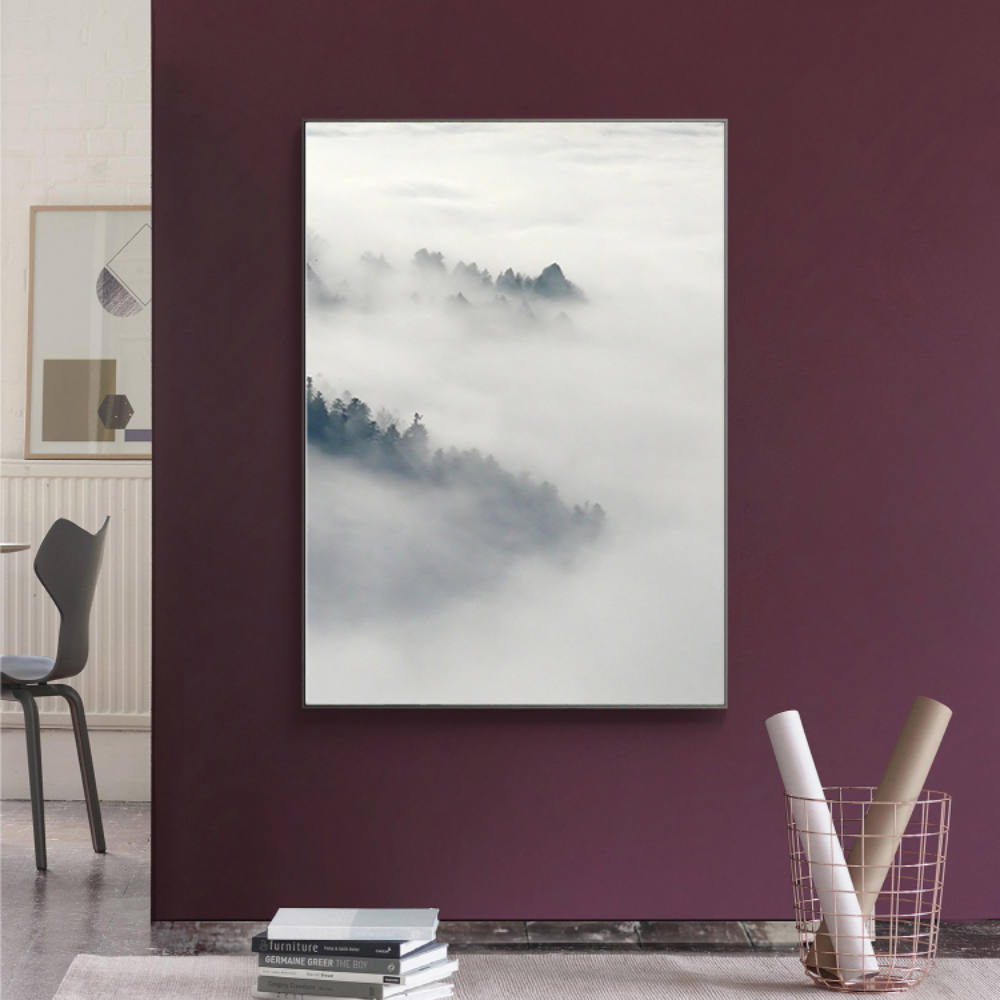 Black and White Smokey Mountain Canvas