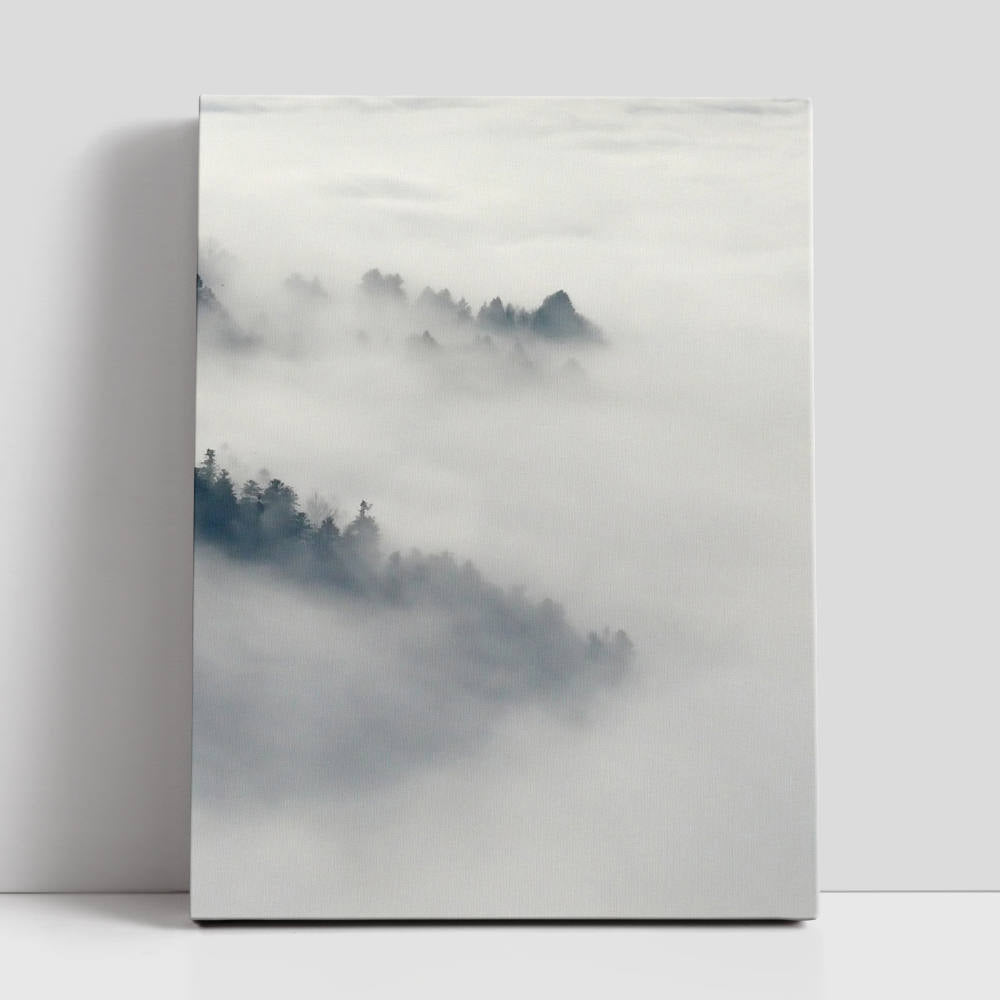 Black and White Smokey Mountain Canvas