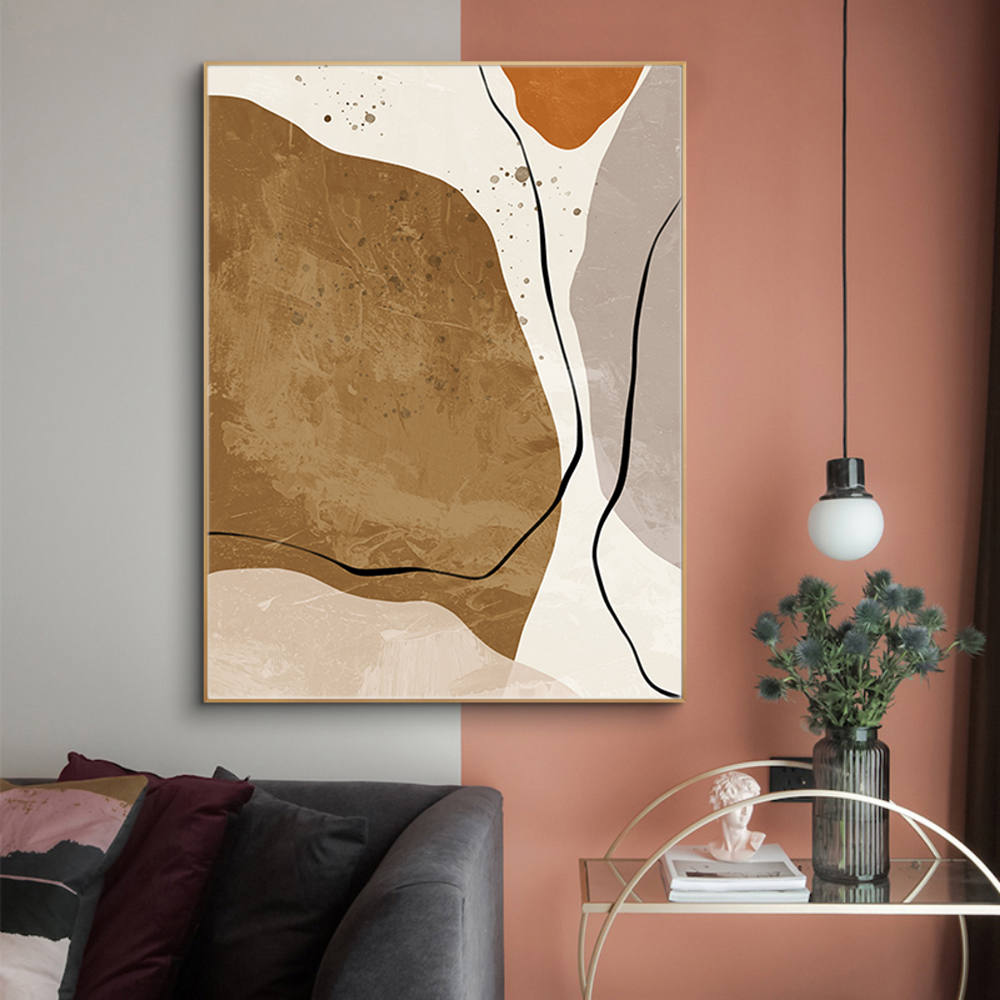 Golden Moon Modern Abstract Wall Art