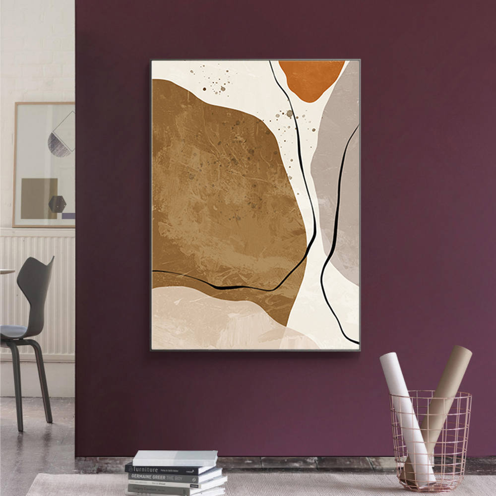 Golden Moon Modern Abstract Wall Art