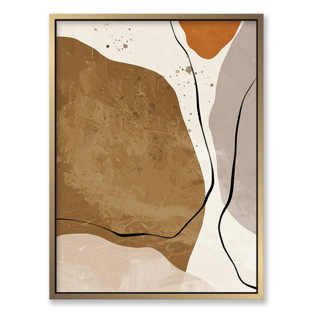 Golden Moon Modern Abstract Wall Art