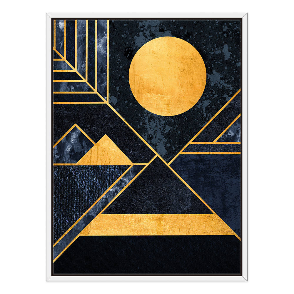 Geometric Shapes in Black and Gold Art Painting