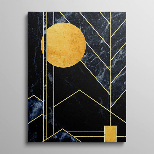 Golden Sun in Patterns Canvas