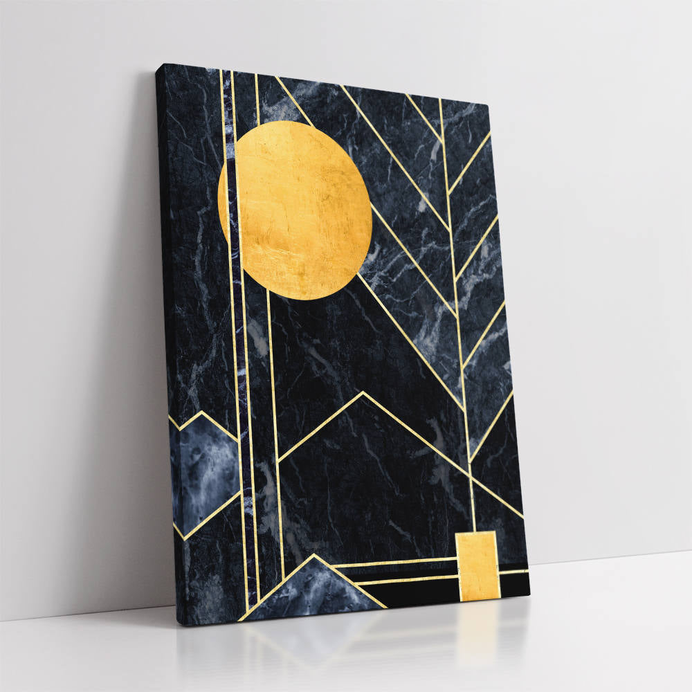 Golden Sun in Patterns Canvas