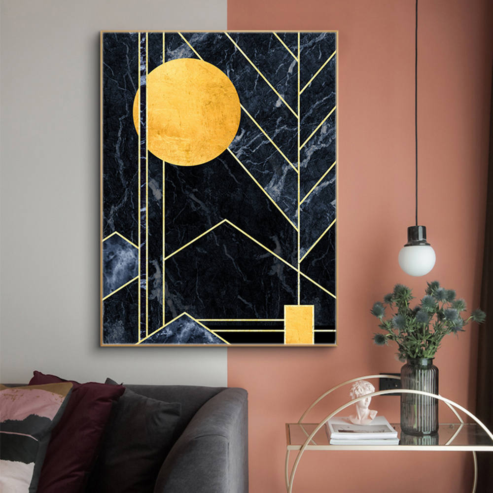 Golden Sun in Patterns Canvas