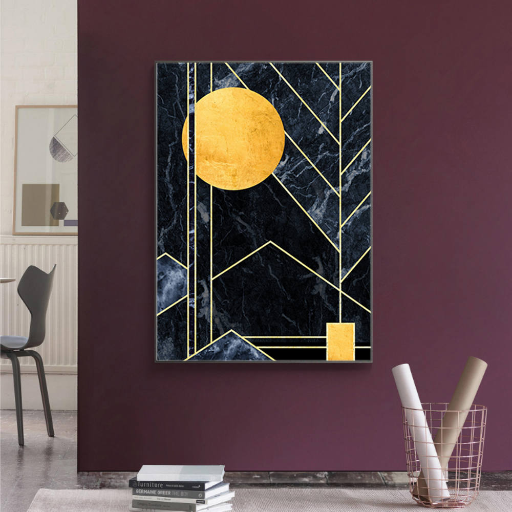 Golden Sun in Patterns Canvas