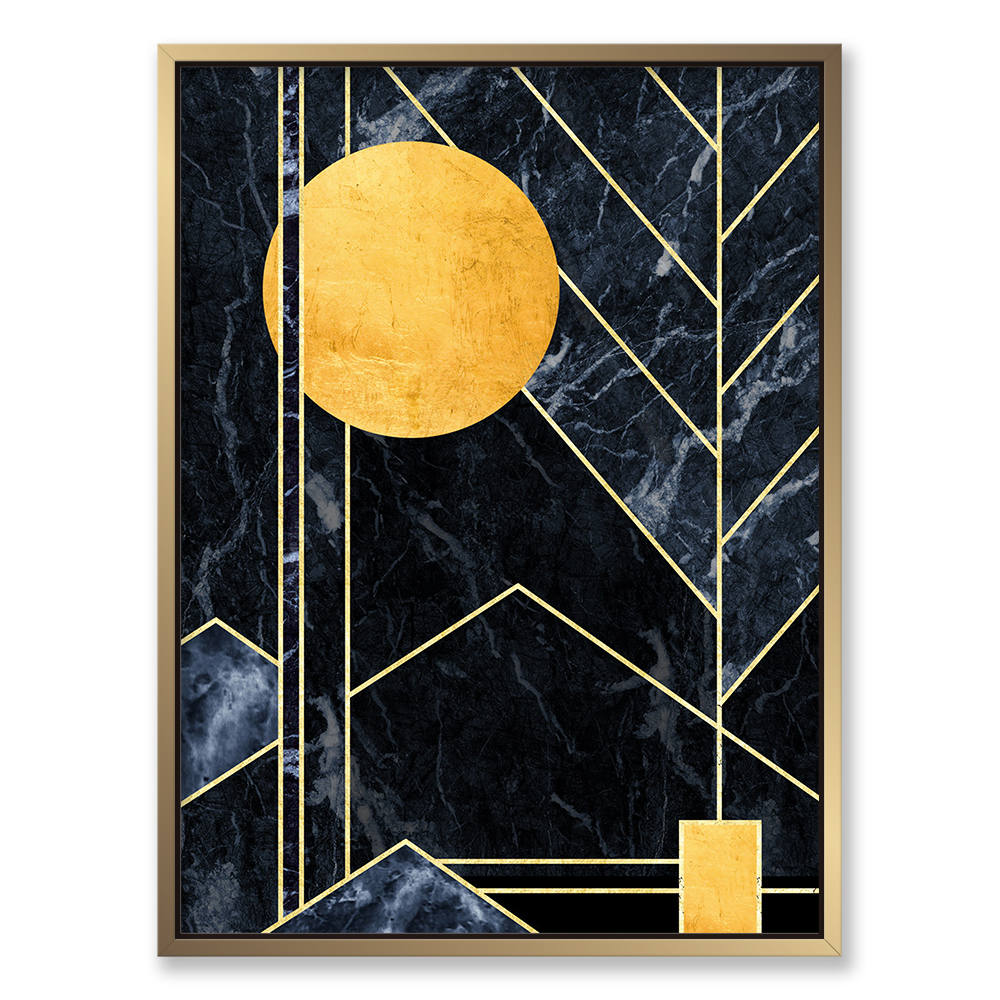 Golden Sun in Patterns Canvas