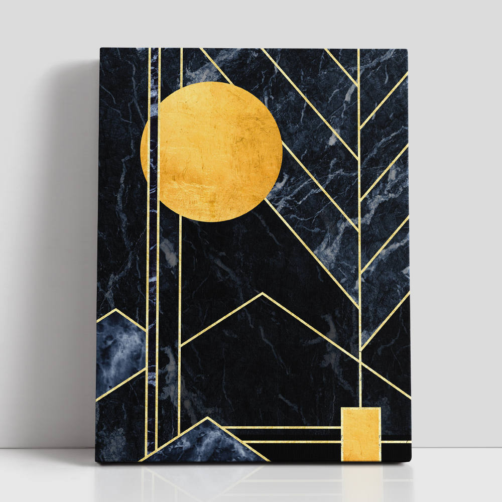 Golden Sun in Patterns Canvas