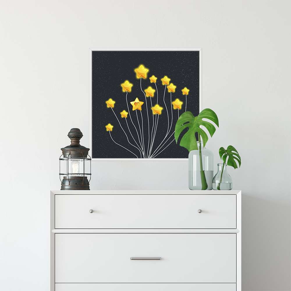Yellow Stars Child Room Prints
