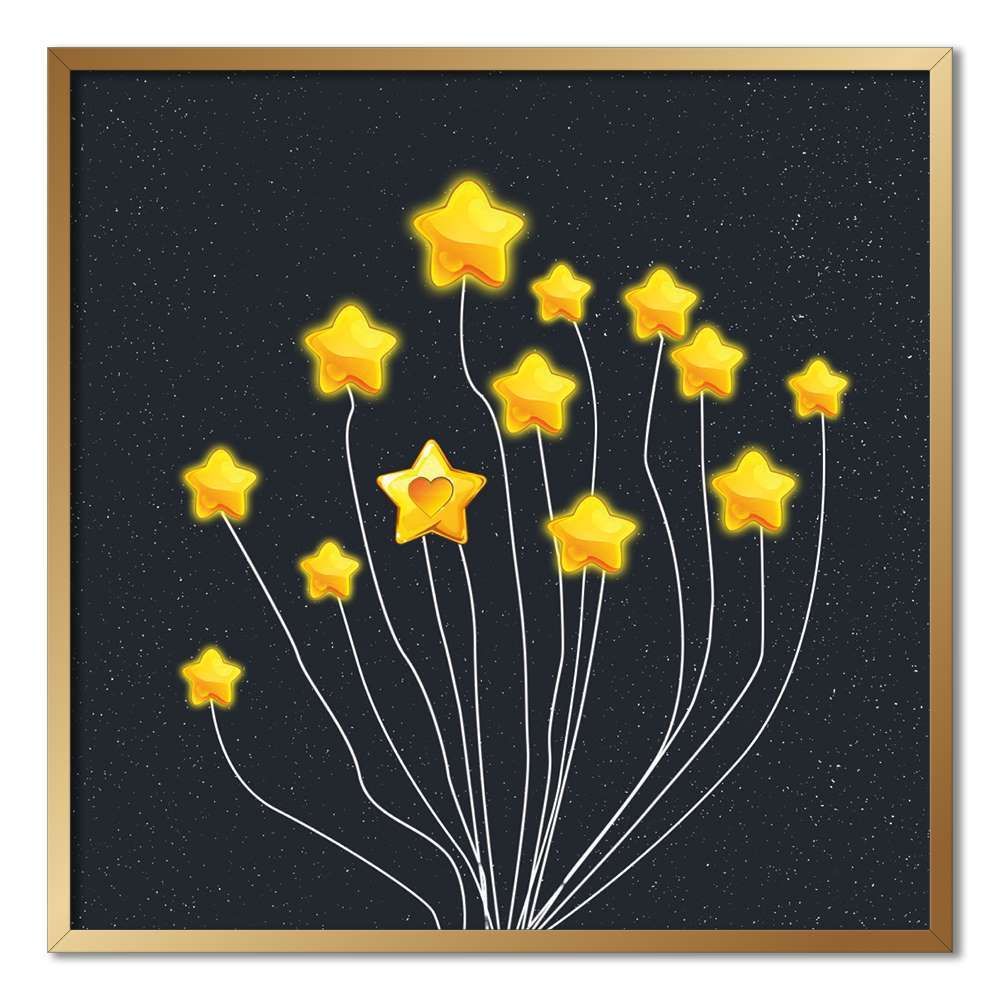 Yellow Stars Child Room Prints